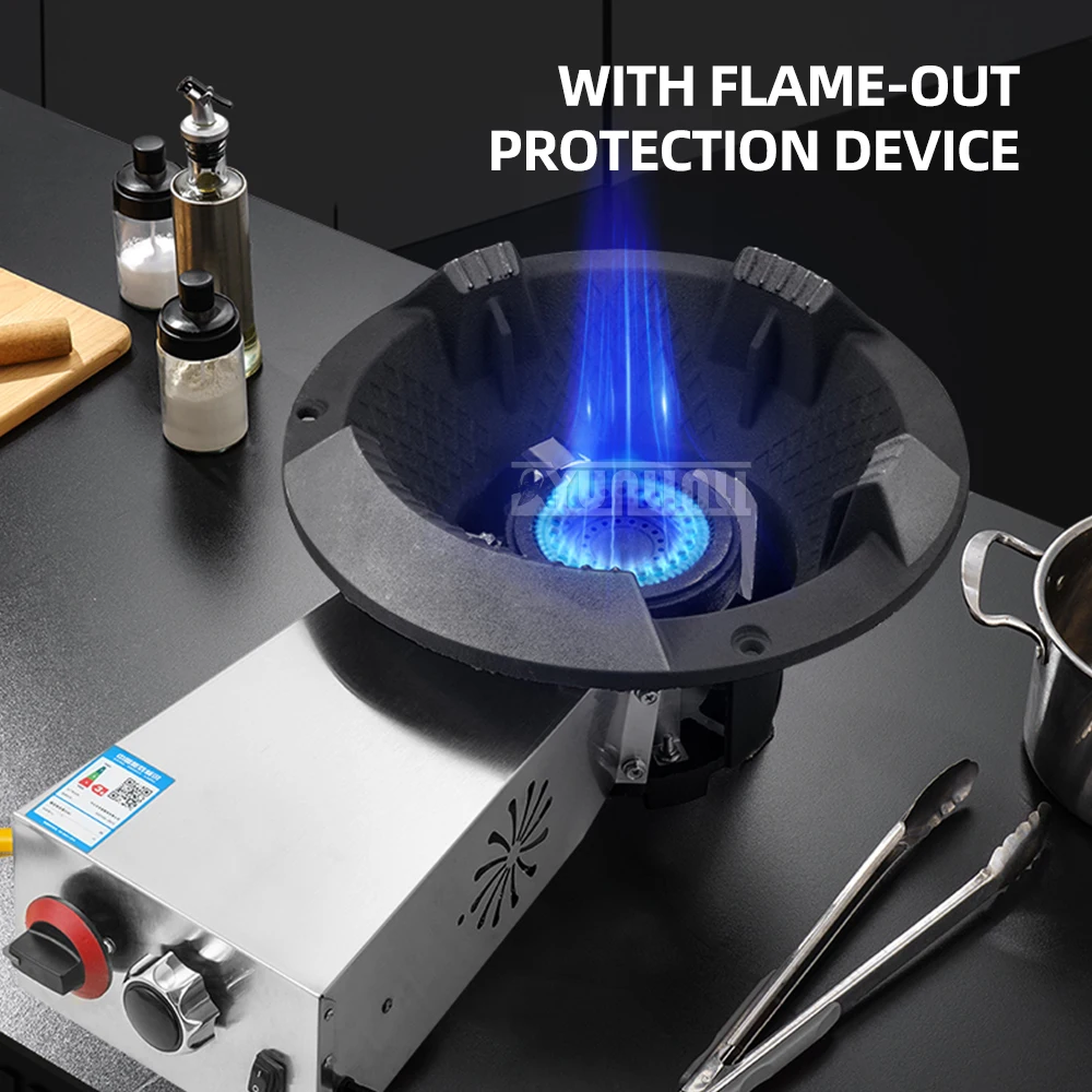 Kommerzielles energiesparendes Gaskochfeld Desktop-Einzelherd aus Edelstahl Fierce Fire Gasherd Estufas Para Cocinas Image