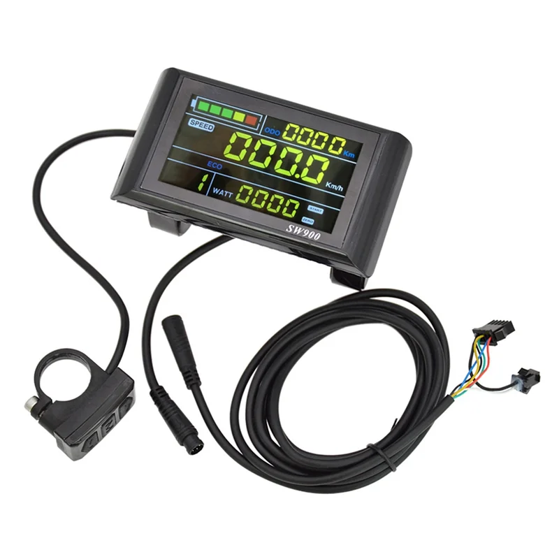 Sw900 lcd display meter bedienfeld 24 36 48v 52v 60v elektro roller 6 pins stecker fahr geschwindigkeit zeit leistungs anzeige Image