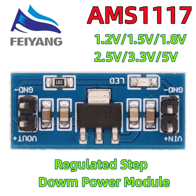 1 Stück ams1117 1,2 V 1,5 V 1,8 V 2,5 V 3,3 V 5V Netzteil modul ams1117-5,0 V Leistungs modul ams1117-3,3 V für DIY-Kit Image