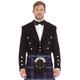 Kilt Society Mens Black Prince Charlie Kilt Jacket & Vest 48 Regular