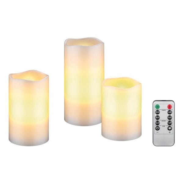 goobay 3er-Set LED-Kerzen Echtwachs 28