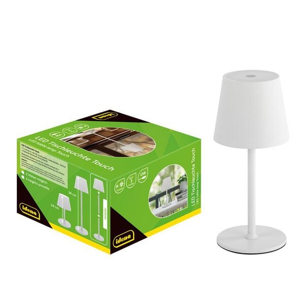 idena LED-Akku-Tischleuchte weiß weiß, 11x38x11 cm