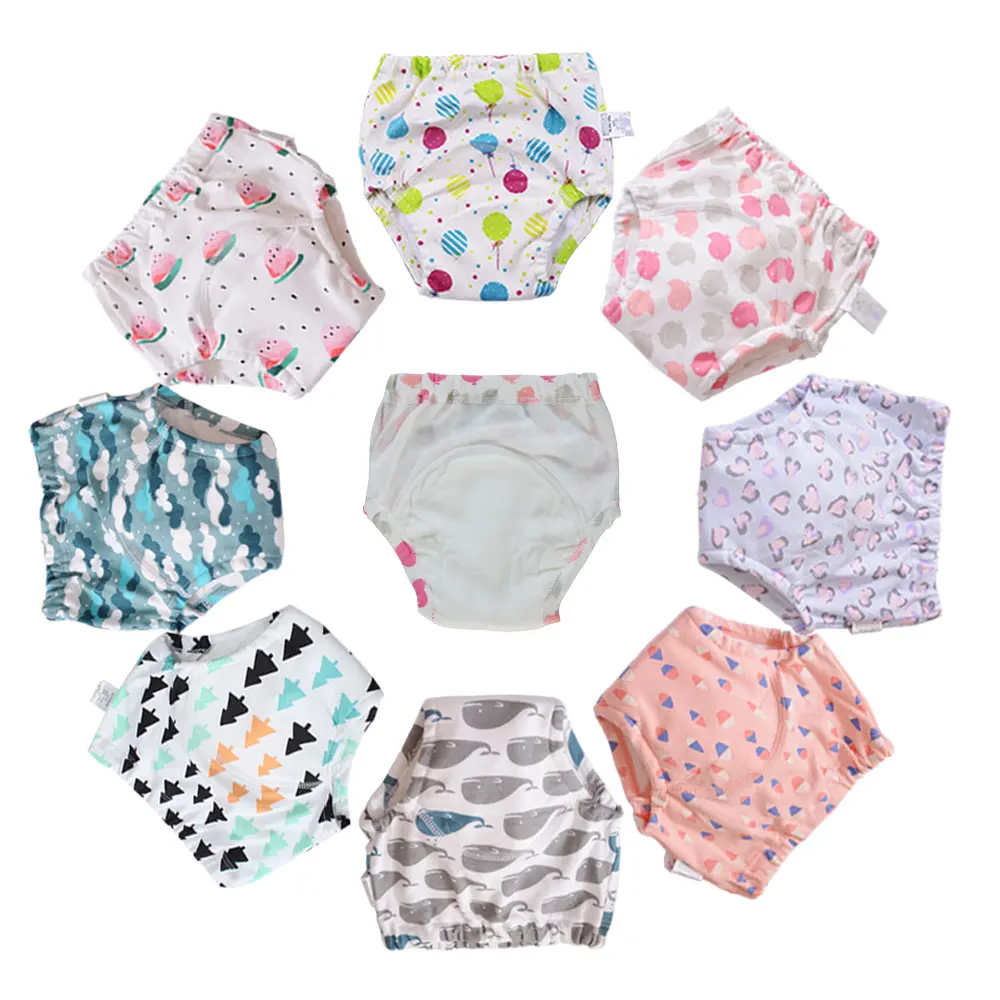 Couches lavables réutilisables pour bébés, 10 pièces, sous-vêtements pour nourrissons et tout-petits