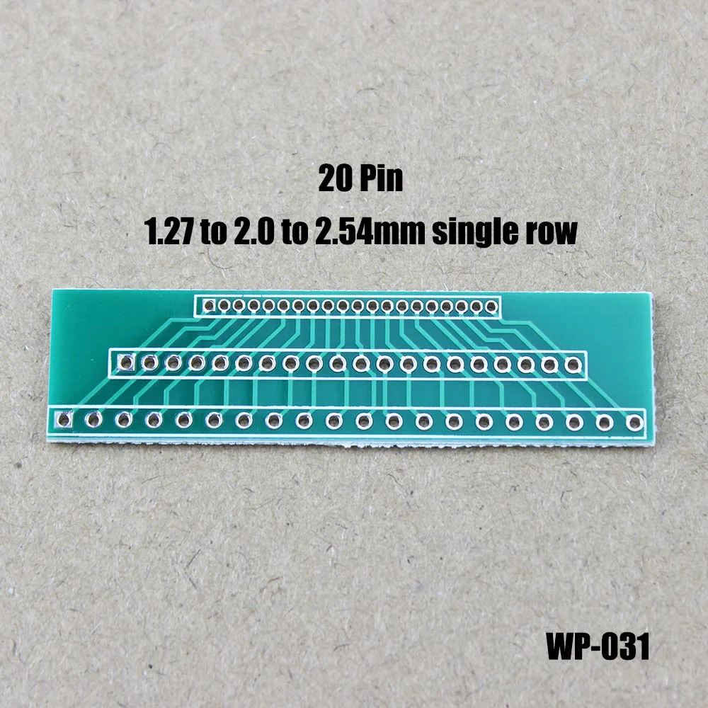 1 Stück 1,27 mm bis 2,0 mm bis 2,54 mm Pitch Transferplatte Konverter einreihig 20Pin PCB PCI Adapterplatine Image