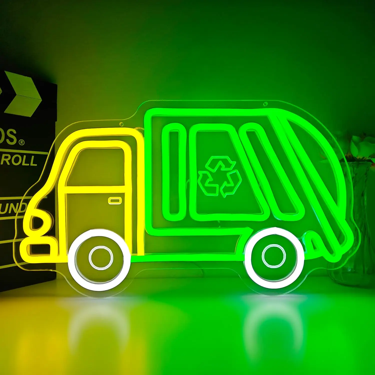 Insegna al Neon a Forma di Camion della Spazzatura, Luce da Parete Artistica, Luce LED USB al Neon per Sala Giochi, Club, Bar, Decorazione Camera da Letto, Regalo Personalizzato