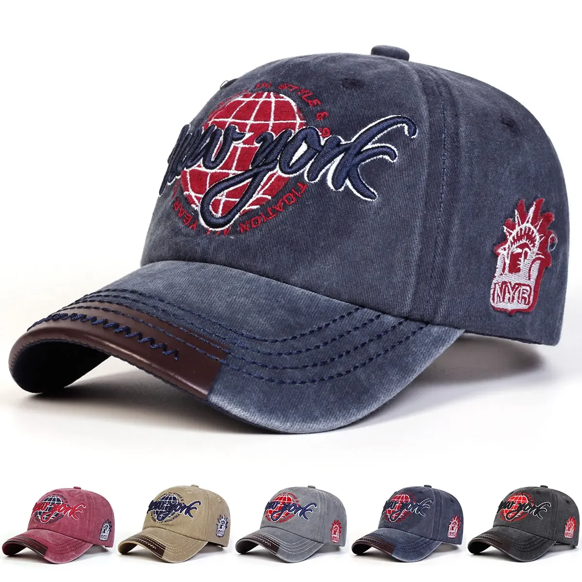 Unisex New York Baseballkappen mit Stickerei, verstellbare Freizeitmützen für Frühling und Herbst, Outdoor-Hüte, Dad-Hats, Sonnenschutzhüte