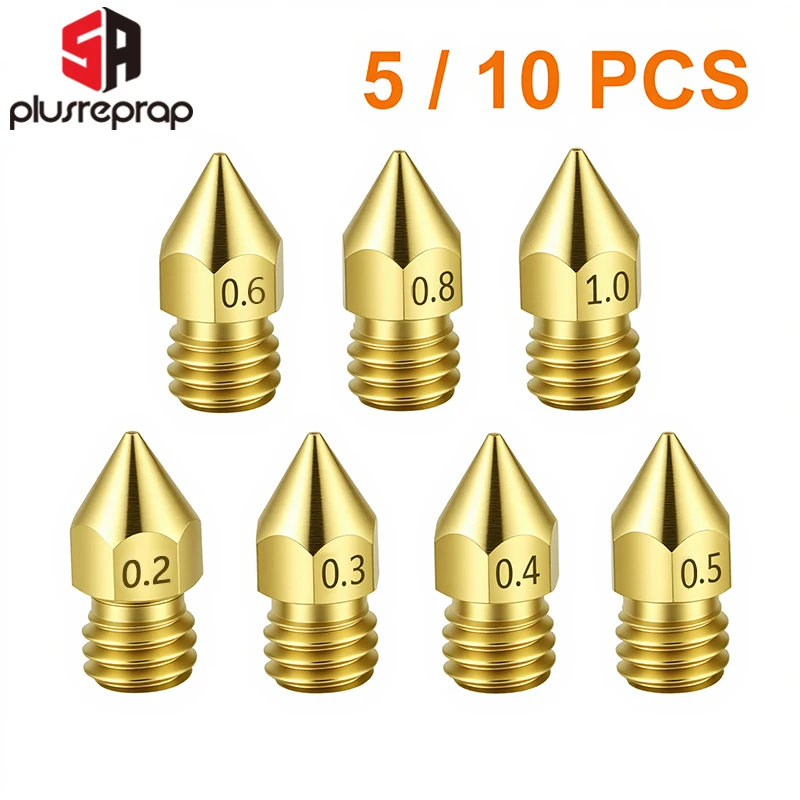 5/10PCS MK8 Messing Düse 0,2 MM 0,3 MM 0,4 MM 0,5 MM Extruder Druckkopf Düse für 1,75 MM CR10 CR10S Ender-3 3D Drucker Zubehör Image