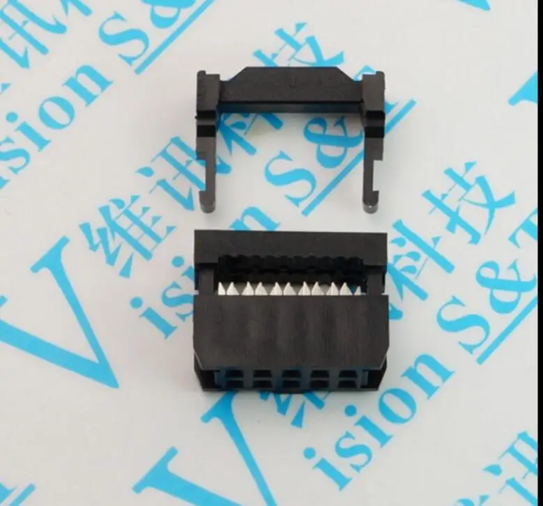50 Stück 0,1 Zoll 2,54 mm Rastermaß FC-6/8/10/12/14/16/18/20/24/26/30/34/40 Pin Buchse IDC Buchse Stecker Flachbandkabel Stecker Image