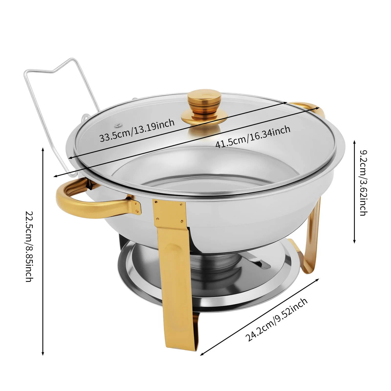 5-Qt Chafing Dish Buffet-Set, runde Chafers und Buffetwärmer-Sets aus Edelstahl, rundes Chafing Dish Buffet-Set für Restaurants