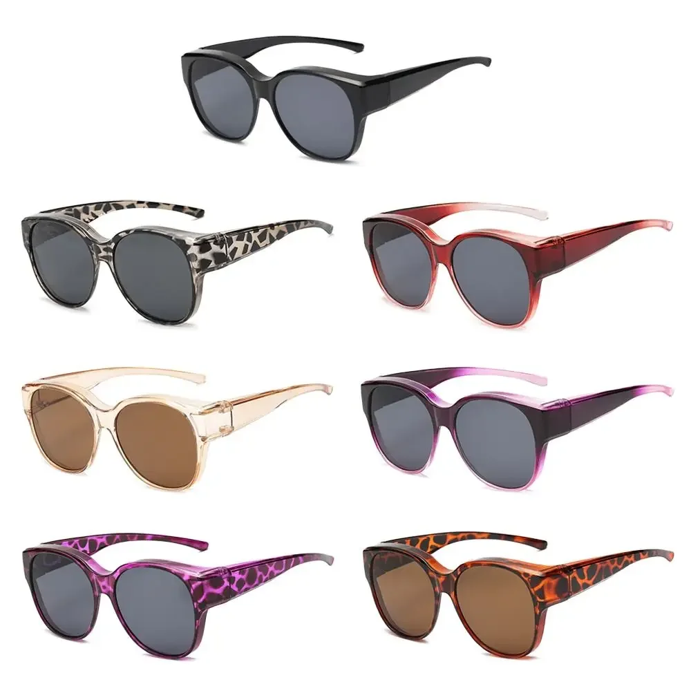 Sommer-UV-Schutz-Fahrsonnenbrille, Y2K, runder Rahmen, zum Tragen über Brillen, Retro-Passform über Sonnenbrillen für Damen und Herren Image