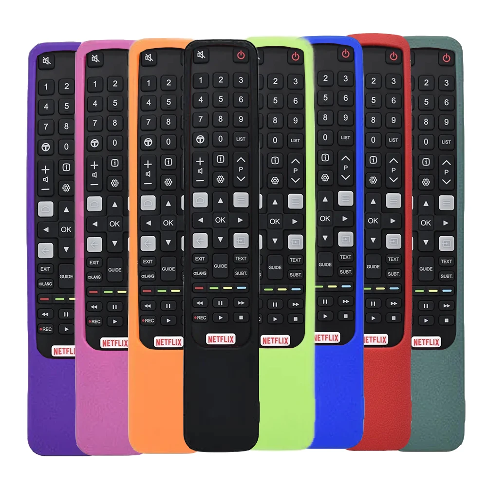 Bunte Silikonhülle Fernbedienungsabdeckung für TCL RC802N YUI1 YU14 U43P6046 U49P6046 Rutschfeste Silikon-Schutzhülle Soft Case Image