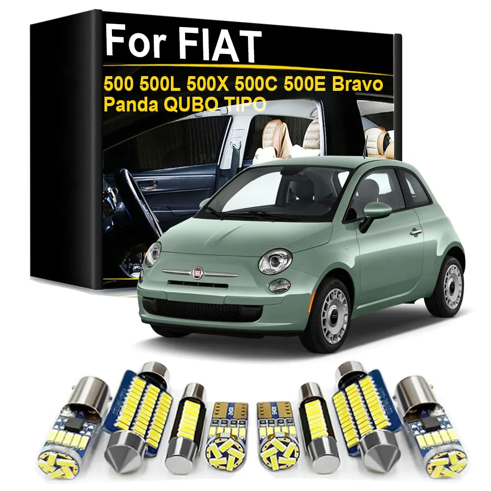 Innenraum-LED-Beleuchtungsset Canbus für Fiat 500 500L 500X 500C 500E Bravo 1 2 TIPO QUBO Autozubehör Teile Leselampe Image