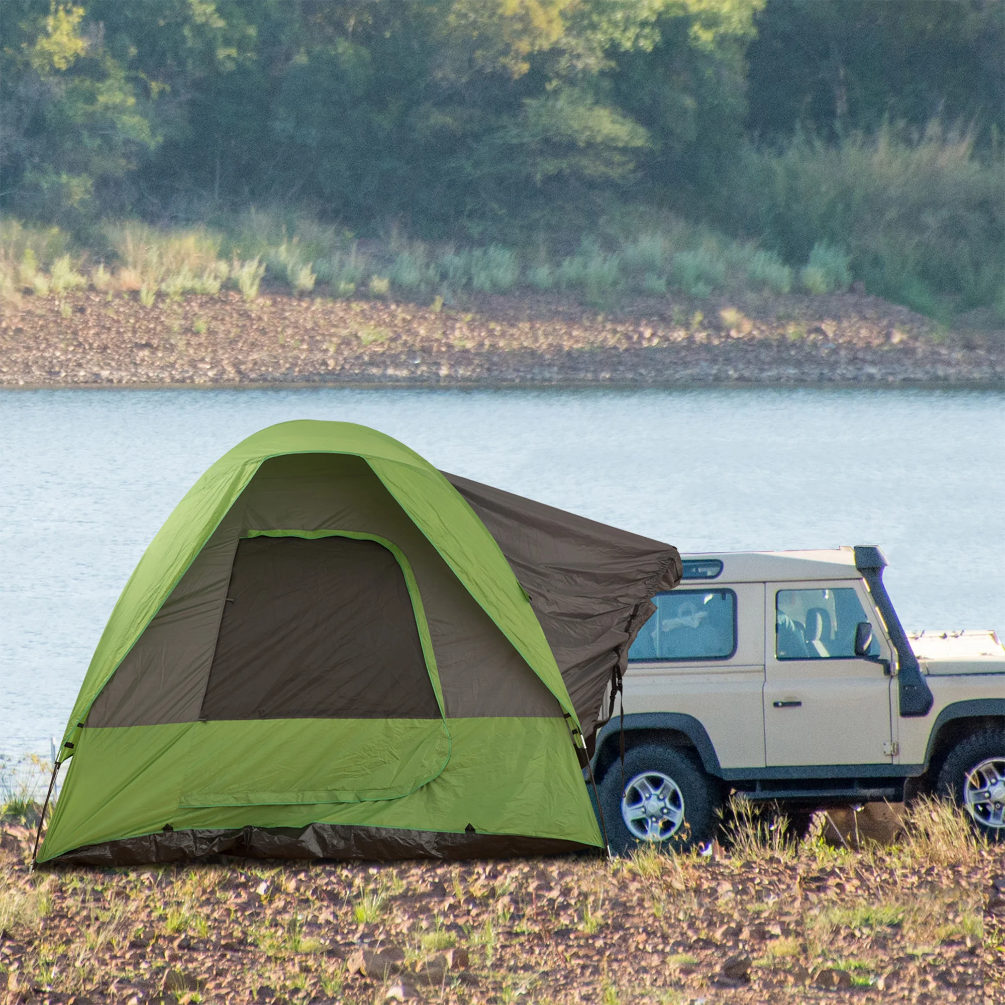 Tente de hayon de voiture, compatible avec la plupart des SUV et des break, abri extérieur spacieux pour 4-5 personnes, portable avec sac de transport.