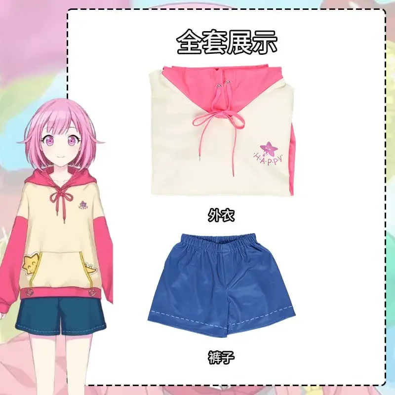 Anime Project Sekai Otori Emu Cosplay Kostüme Kapuzenanzug Damen Süße Shorts Party Halloween Karneval Rosa Spiel-Uniformen Tägliche Kleidung