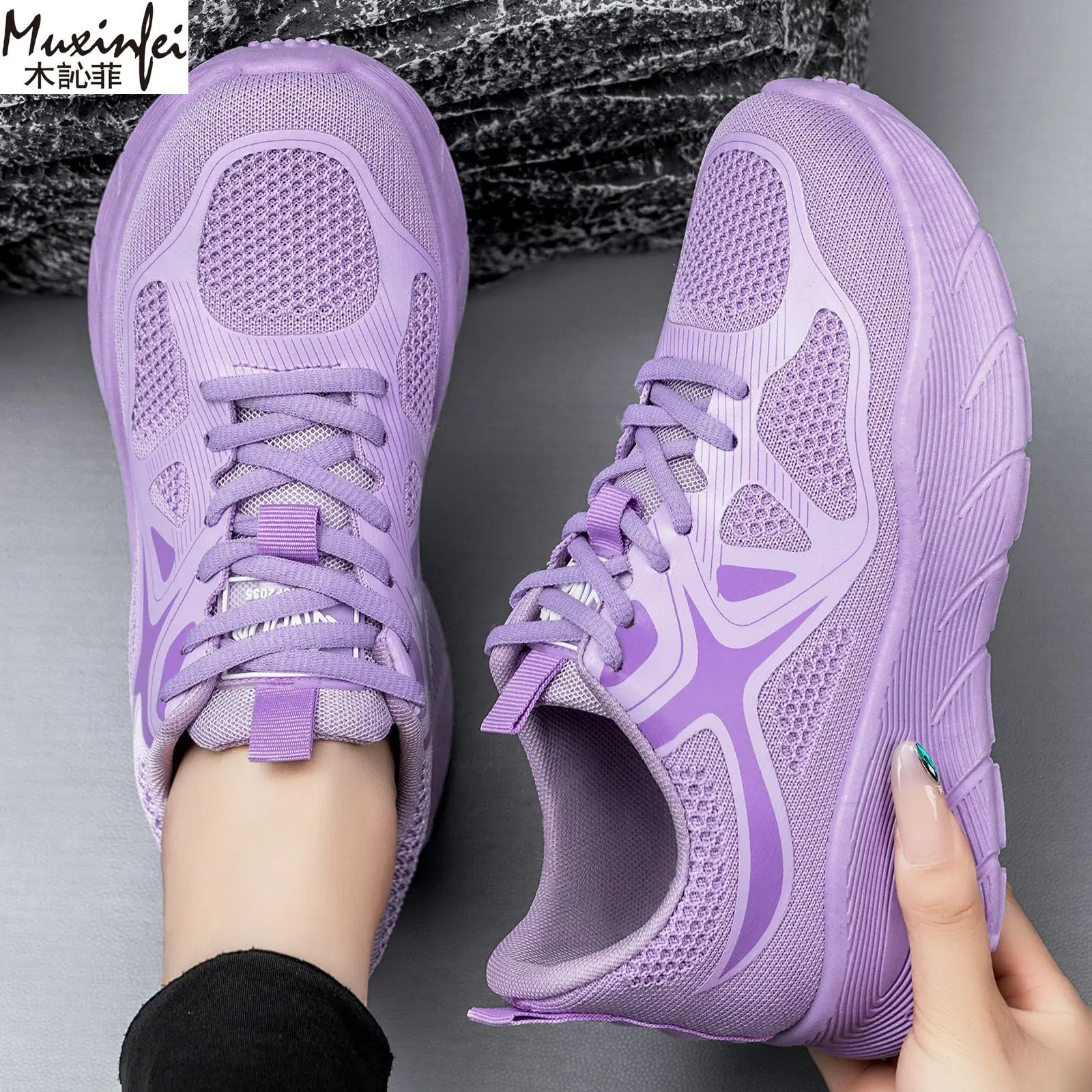 Vielseitige neue Sportschuhe für Damen, Mesh-Schuhe, leichte Freizeitschuhe mit flachem Schaft, bequeme Damenschuhe