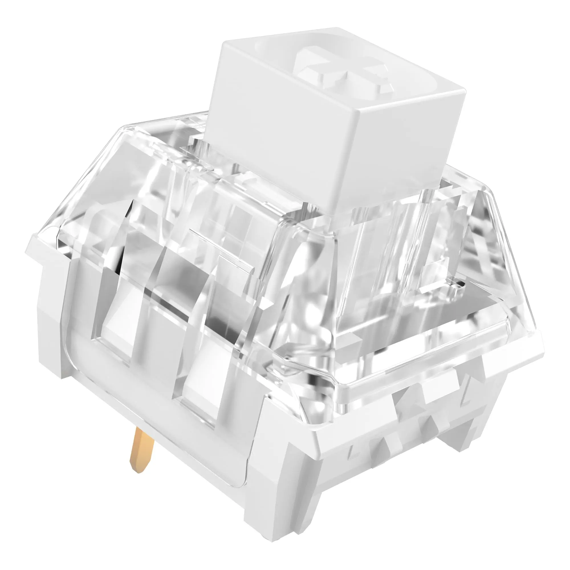 KBDiy & Kailh Box White Switch Mechanische Tastaturschalter, 3-Pin 45gf Clicky vorgeschmierte wasserdichte Gaming-Tastaturschalter Image