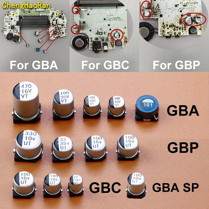 1 Set Mainboard Kondensator induktivität Für GBA SP GBP GBC Für Gameboy Advance Farbe Tasche Farbe Motherboard Reparatur Ersatz Image