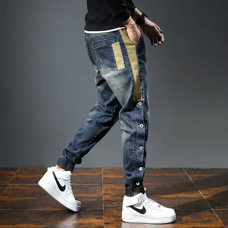 Elastische Mann Cowboy Hose Stretch Y2k Vintage Designer Hose 90er Jahre Streetwear gestapelt weites Bein weiche Denim Original Jeans für Männer Image