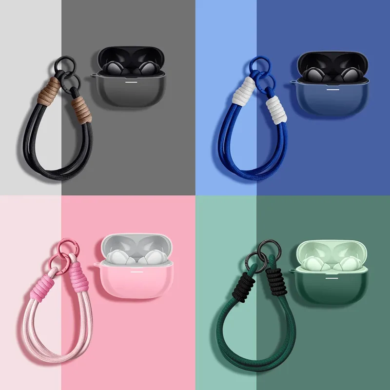 Für VIVO TWS 5 Fall Mode Seil Silikon Kopfhörer Fall Headset Shell Kopfhörer Abdeckung Für vivo TWS 5 Mit Haken Image