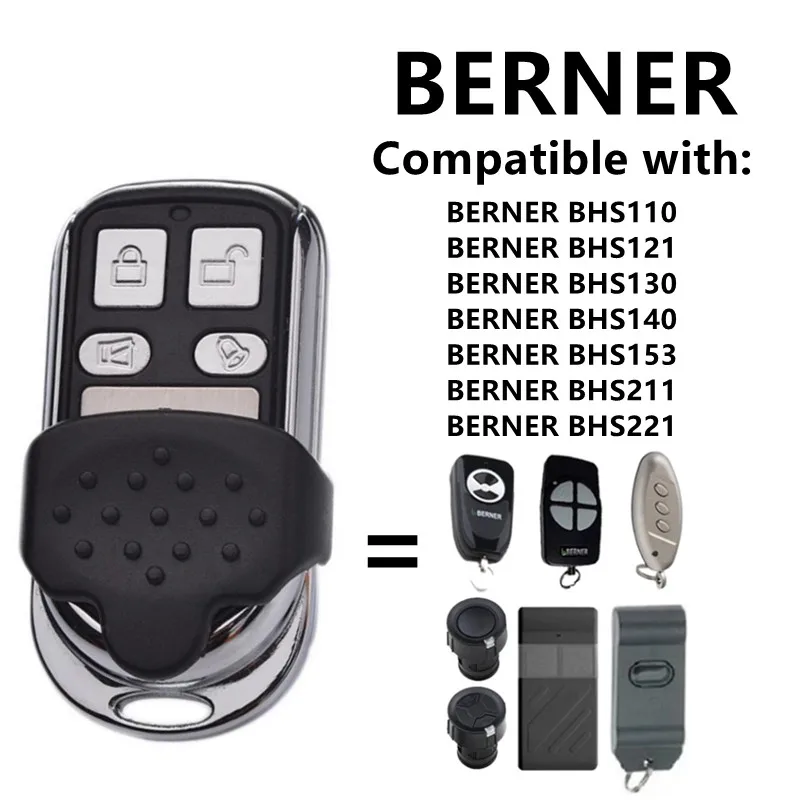Berner bhs110 bhs121 bhs130 bhs140 bhs153 bhs211 bhs221 garagentor fernbedienung duplikator 868mhz tor öffner übertragungs schlüssel Image