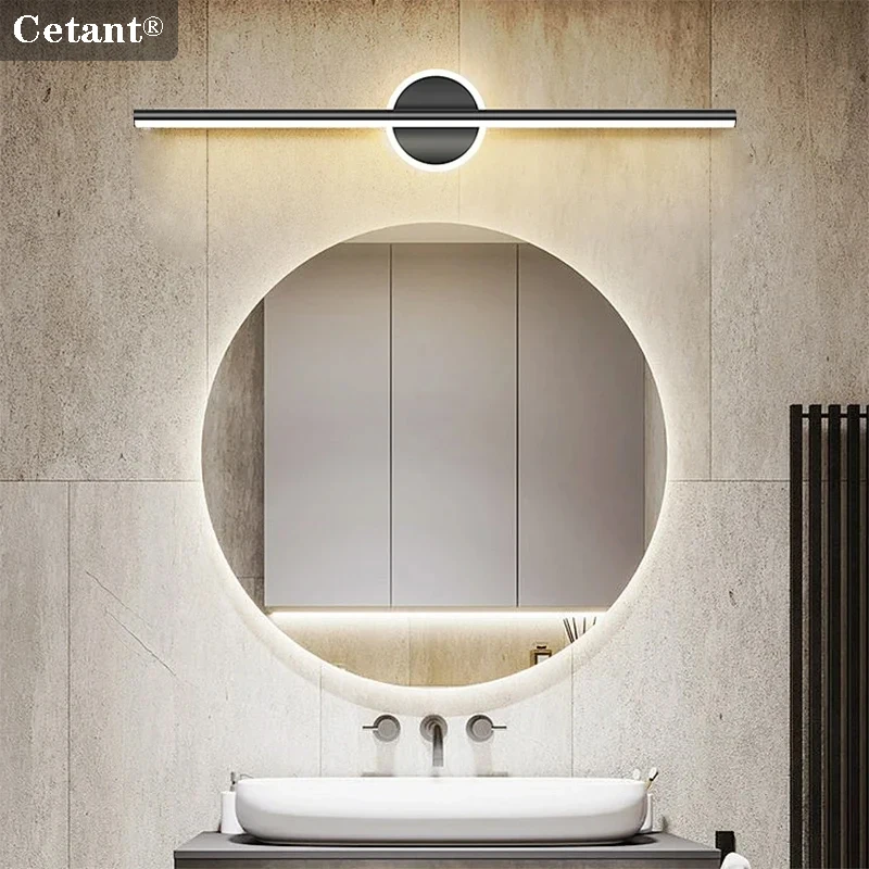 Moderne LED-Wandleuchte Schwarze Spiegellampe Schminktisch Badezimmer Toilette Lange Streifenlampen Wohndekor 40/60/80CM LED-Beleuchtung Lüster