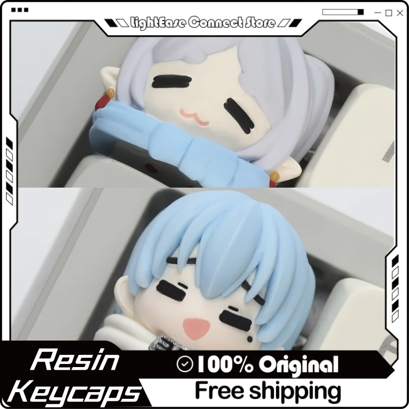 Frieren: Beyond Journey’S End Themed Mechanical Keyboard Keycaps Cherry Profile R4 Resin Frieren Himmel Anime Gift Game Keycaps Image