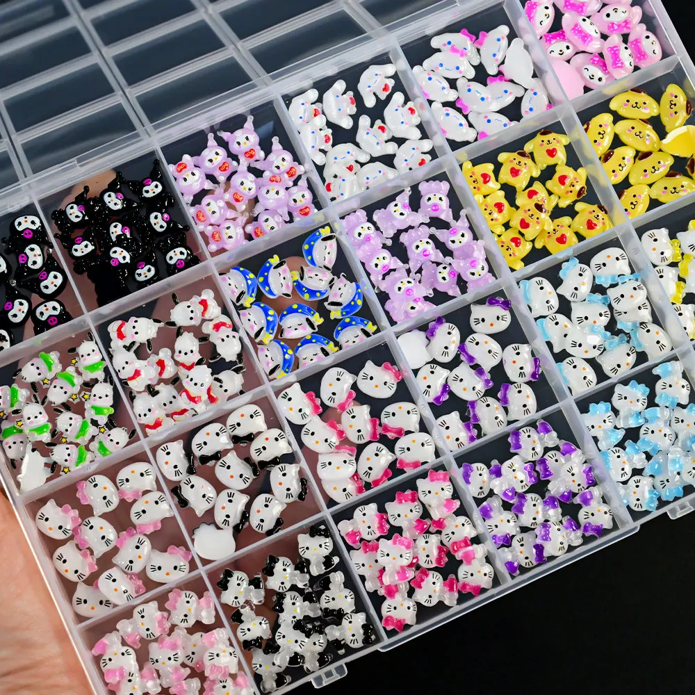 35/50/70/240 Stück Niedliche Sanrio Nagelkunst-Schmuckdekoration Kawaii Hello Kitty Kuromi Strass-Charms für Nägel Y2K Maniküre-Bastelarbeiten