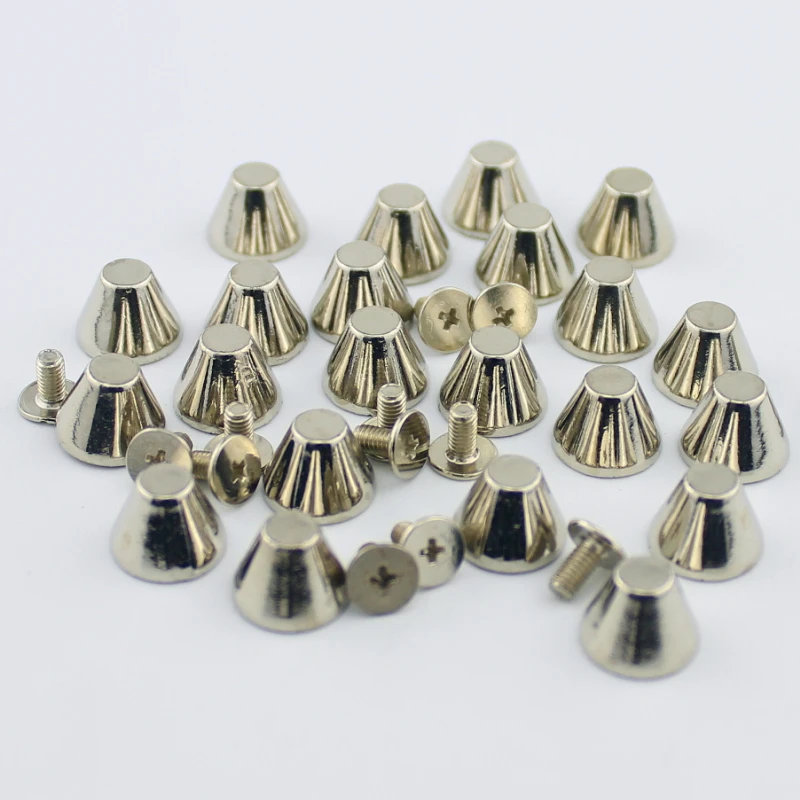 20 teile/los 10*8mm Silber Schrauben Zurück Spikes Punk Rock Stil DIY Legierung Leder Studs für Schuhe und gürtel Bekleidungs Nieten