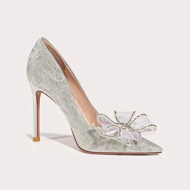 women light weight sexy party silver stiletto heel shoes lady golden high quality elegant office pumps zapatos de mujer a633