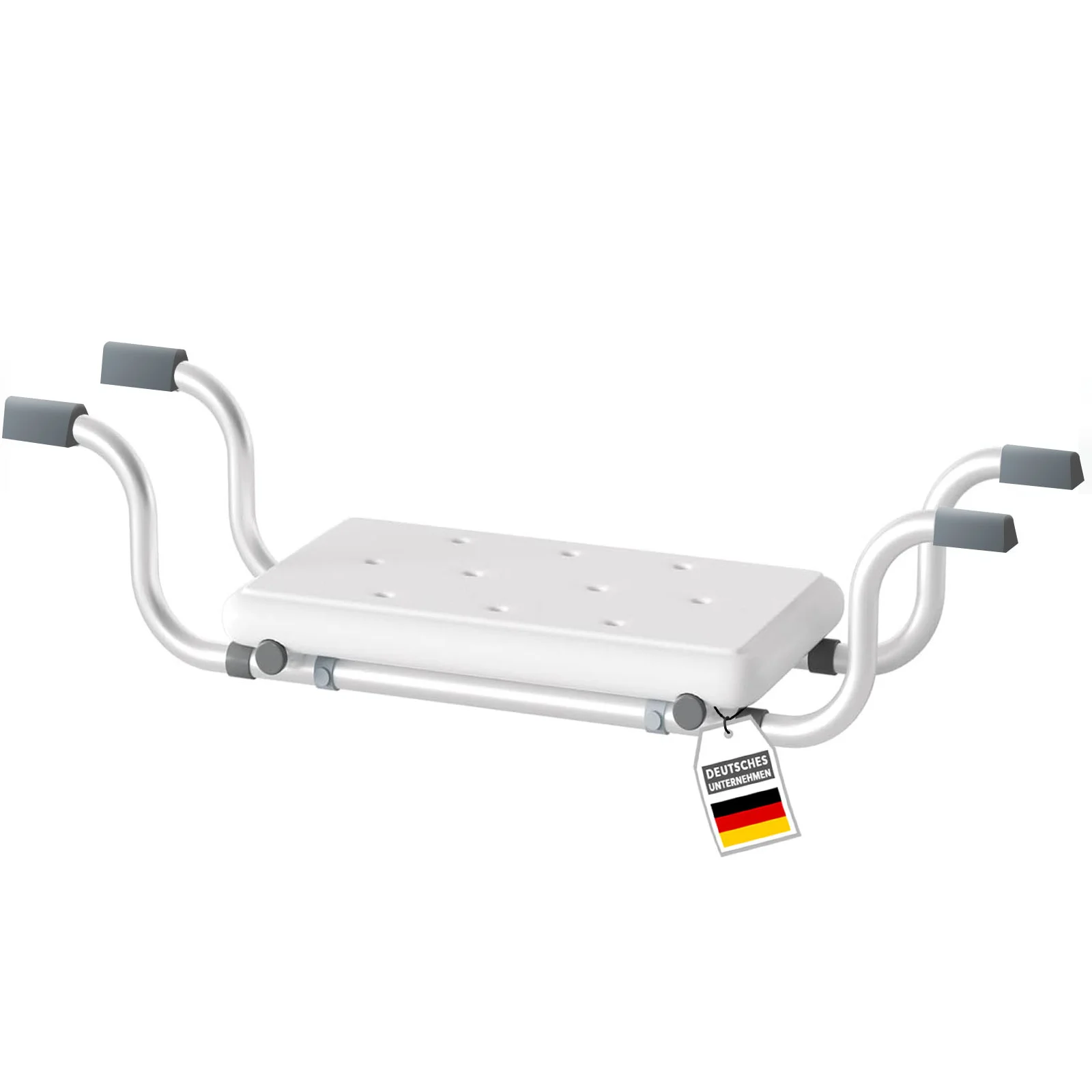 FLOORDIREKT Duschsitz Levi - Verstellbares Badewannenbrett aus Aluminium - rutschfester Duschsitz bis 150 kg für