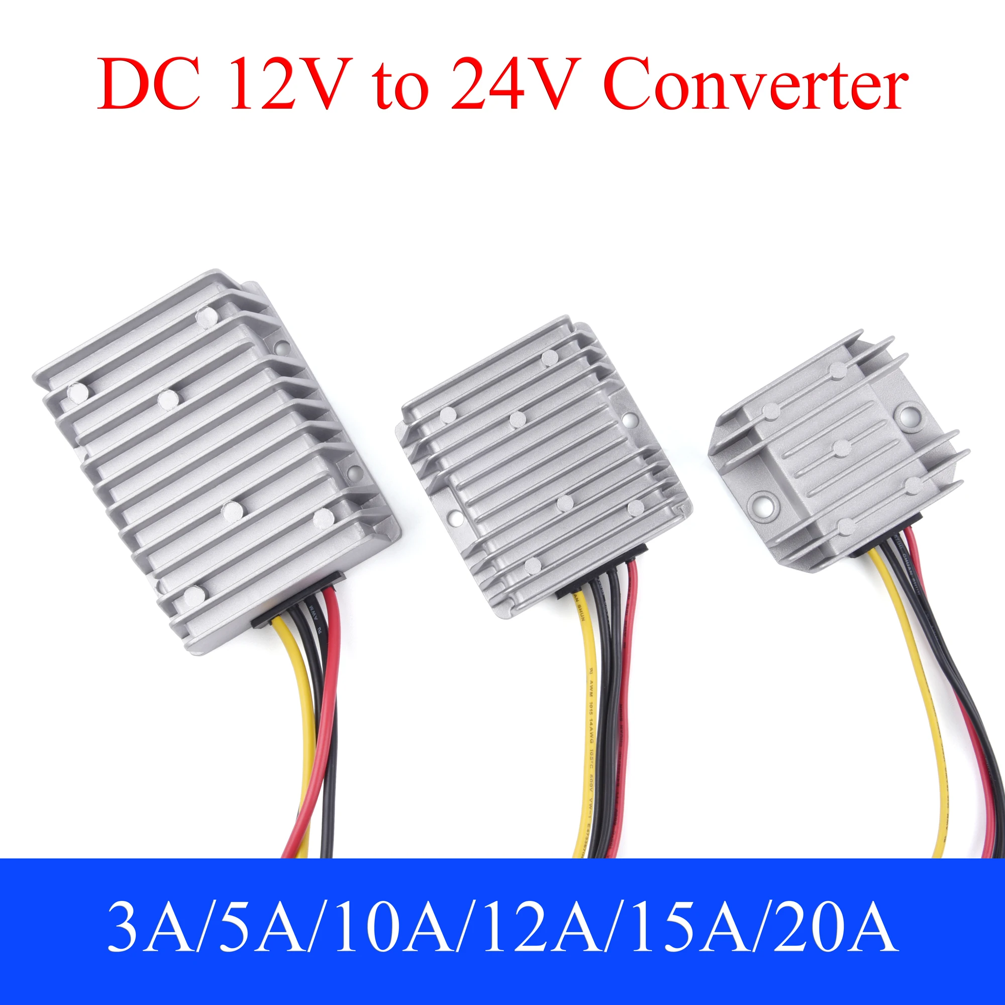 1PCS DC 12V to 24V Power Converter 3A 5A 10A 12A 15A 20A 25A Auto Boost Regulator Step-Up Voltage Supply Module For Car