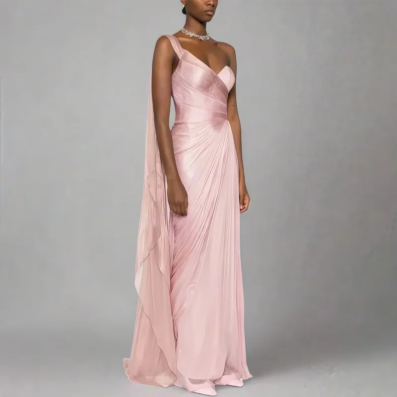 Braut-Boutique Rosa Elegante Glänzende Abendkleider Herzausschnitt Meerjungfrau Formelle Anlass-Kleider Damen Moderne Abendkleider