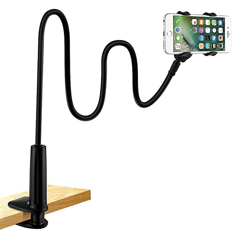 1/2/4 Pcs Gooseneck Phone Holder for Bed, Flexible 39.37 Long Arm Cell Phone Mount for Headboard, 360° Rotating Lazy Clamp Smartphone Stand for Desk, Office, Kitchen, for iPhone Samsung Android