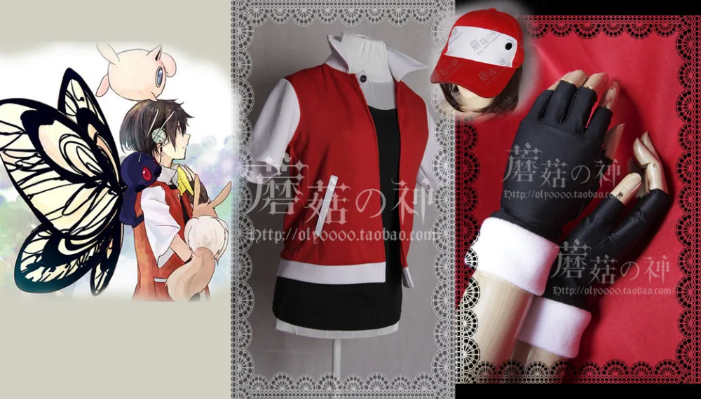Trainer Ash Katchum Aed Red Cosplay Kostüm nach Maß in jeder Größe für Halloween und Weihnachten