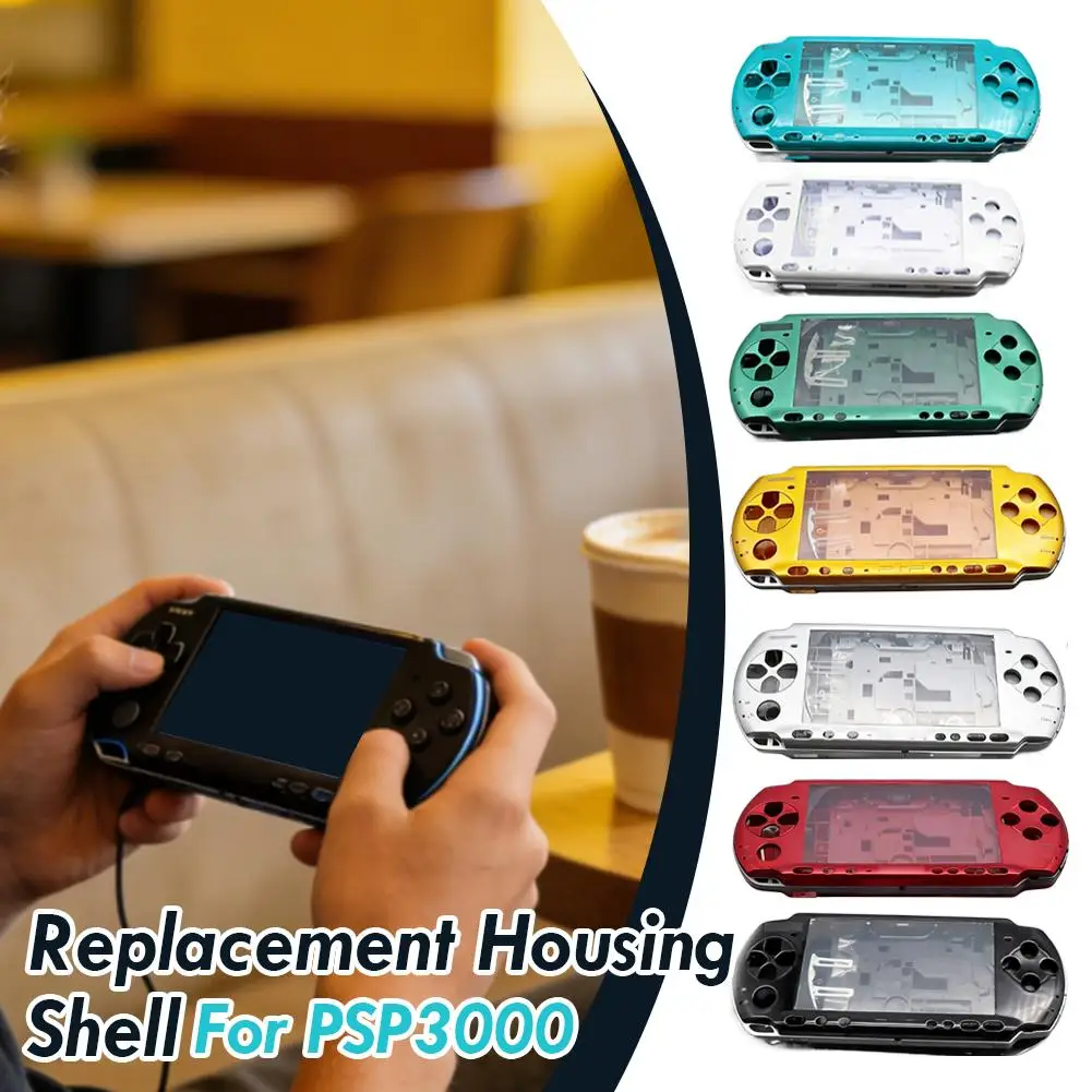 Mit Knopf-Set, Schutzgehäuse-Set mit Schrauben, Komplettes Gehäuse-Set, Konsolen-Ersatz für PSP3000, Reparaturteile und Zubehör Image