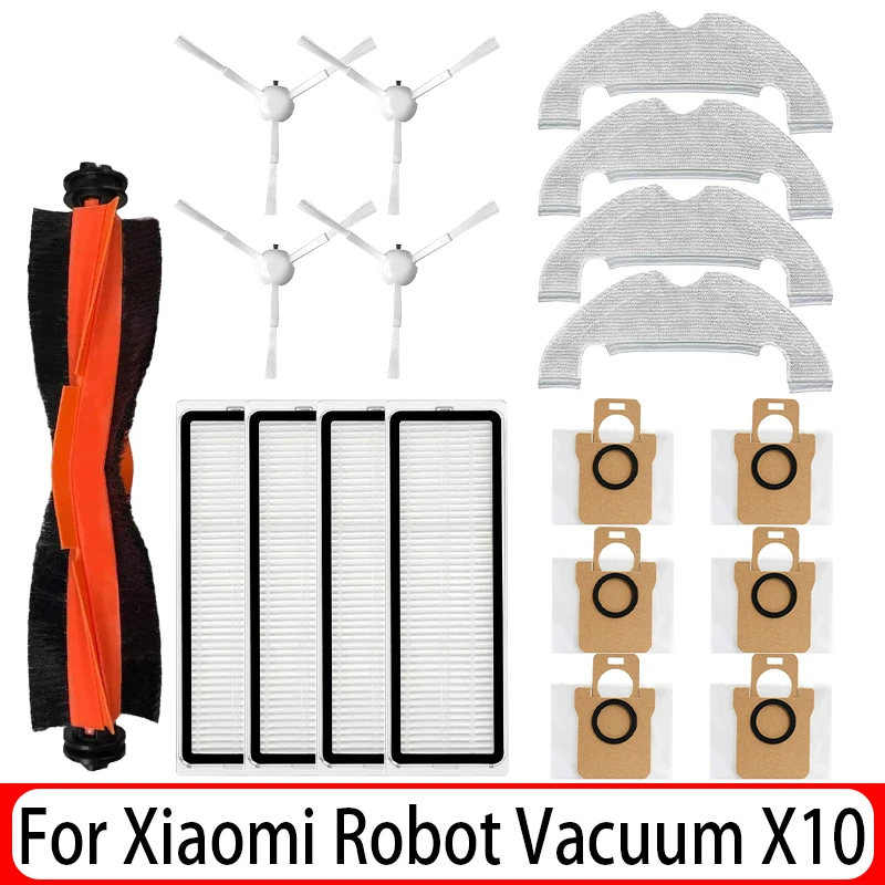 Für Xiaomi Roboter Vakuum X10 Roboter Staubsauger Teile Ersatz Wichtigsten Seite Pinsel Hepa-Filter Mopp Tuch Staubbeutel Zubehör Image