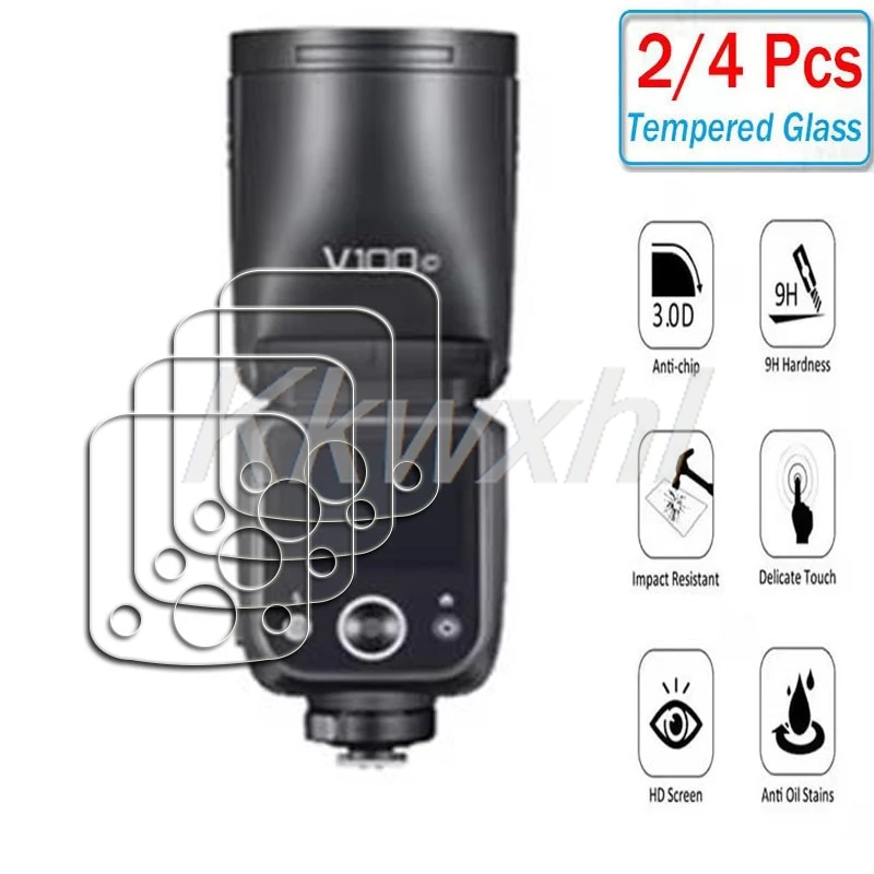 2-4PCS 9H HD Gehärtetem Glas Für Godox V100 V480 V860 III V850 III TT685 II V1/ V1 Pro AD600BM X3 Screen Protector Abdeckung Film Image