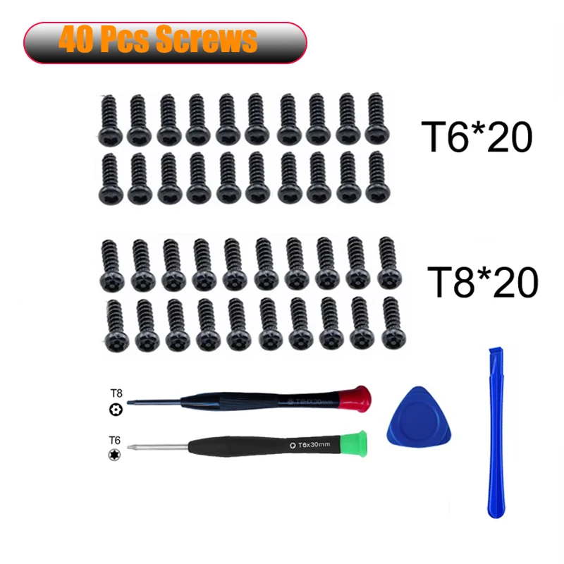 40PCS T6 T8 Schrauben Gamepad Reparatur Teil für XBOX Serie S/X Xbox One S/Xbox 360 Controller Schraubendreher Ersatz Werkzeuge Image