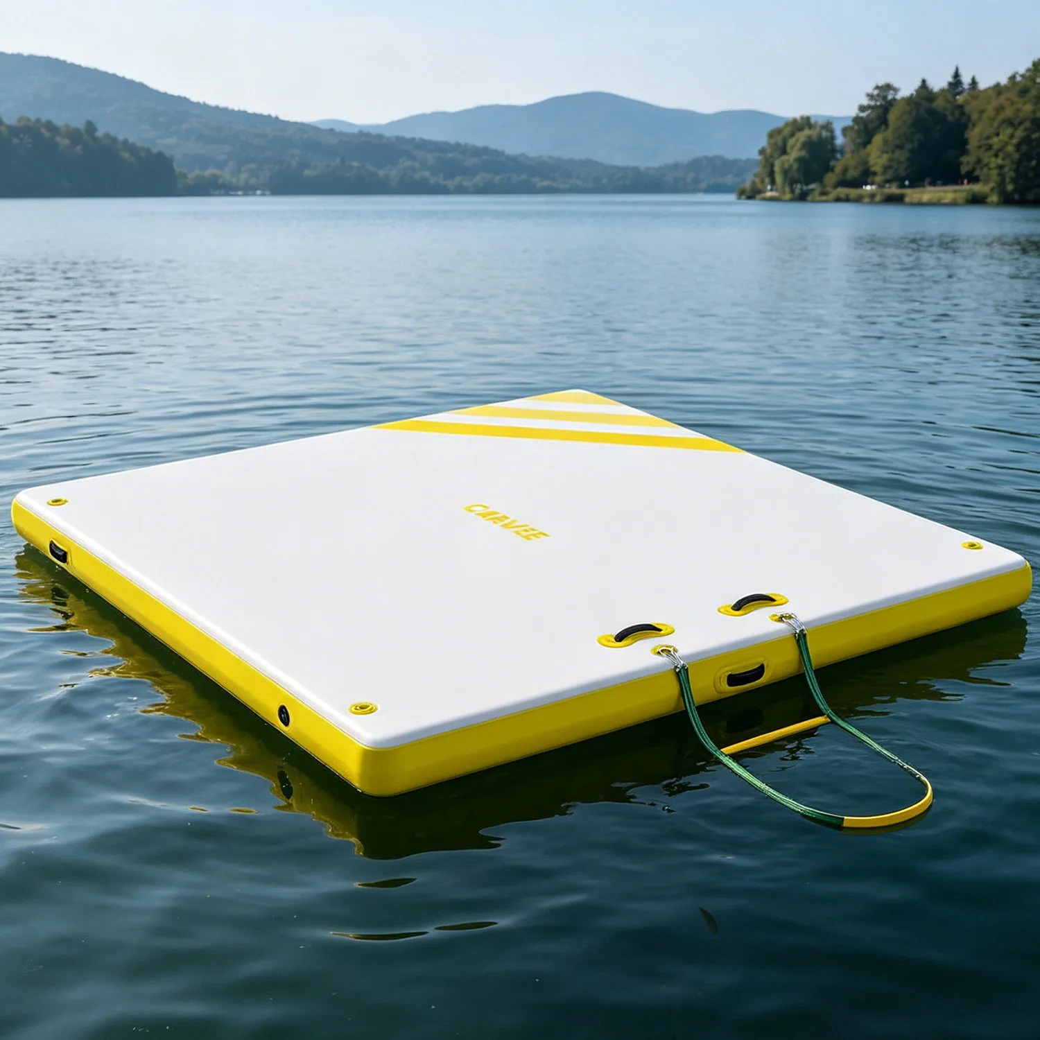 Aufblasbare Luftplattform Schwimmender Steg Wasserplattform mit Rutschfester Oberfläche, Tragbare Wassermatte für Pool, See und Ozean Image