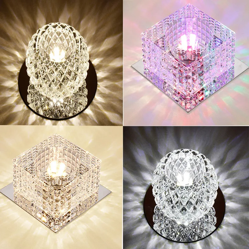 Moderne Kreative LED Kristall Decke Licht Oberfläche Montieren Led-strahler Decke Leuchten Foyer Korridor Lampe indoor KTV bar decor