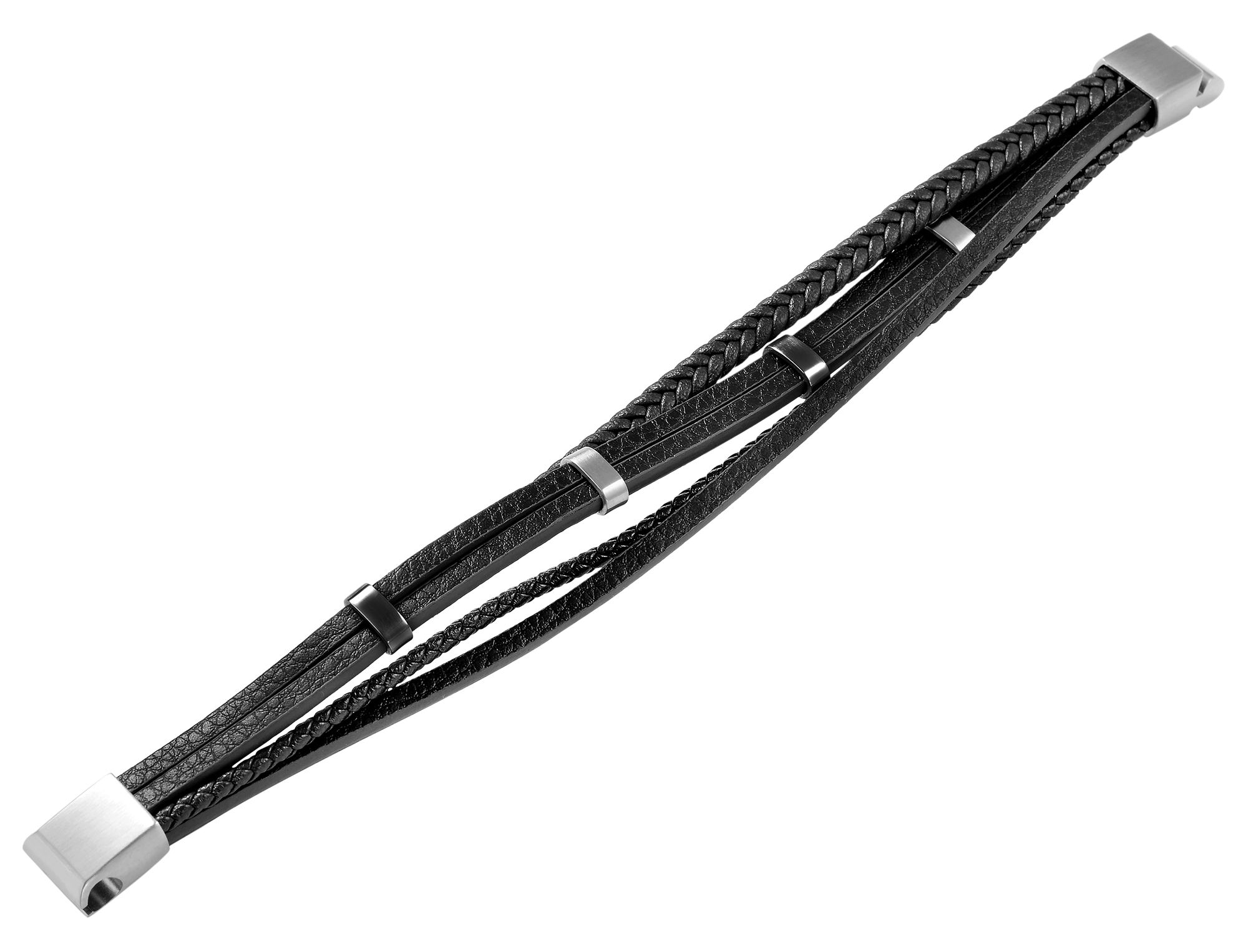 Armband ADELIA´S "Unisex Armband – Lederarmband aus Leder 23 cm", schwarz, Armbänder, Damen, 23cm, Leder, Armband, Ideal als Geschenk – dezent und elegant