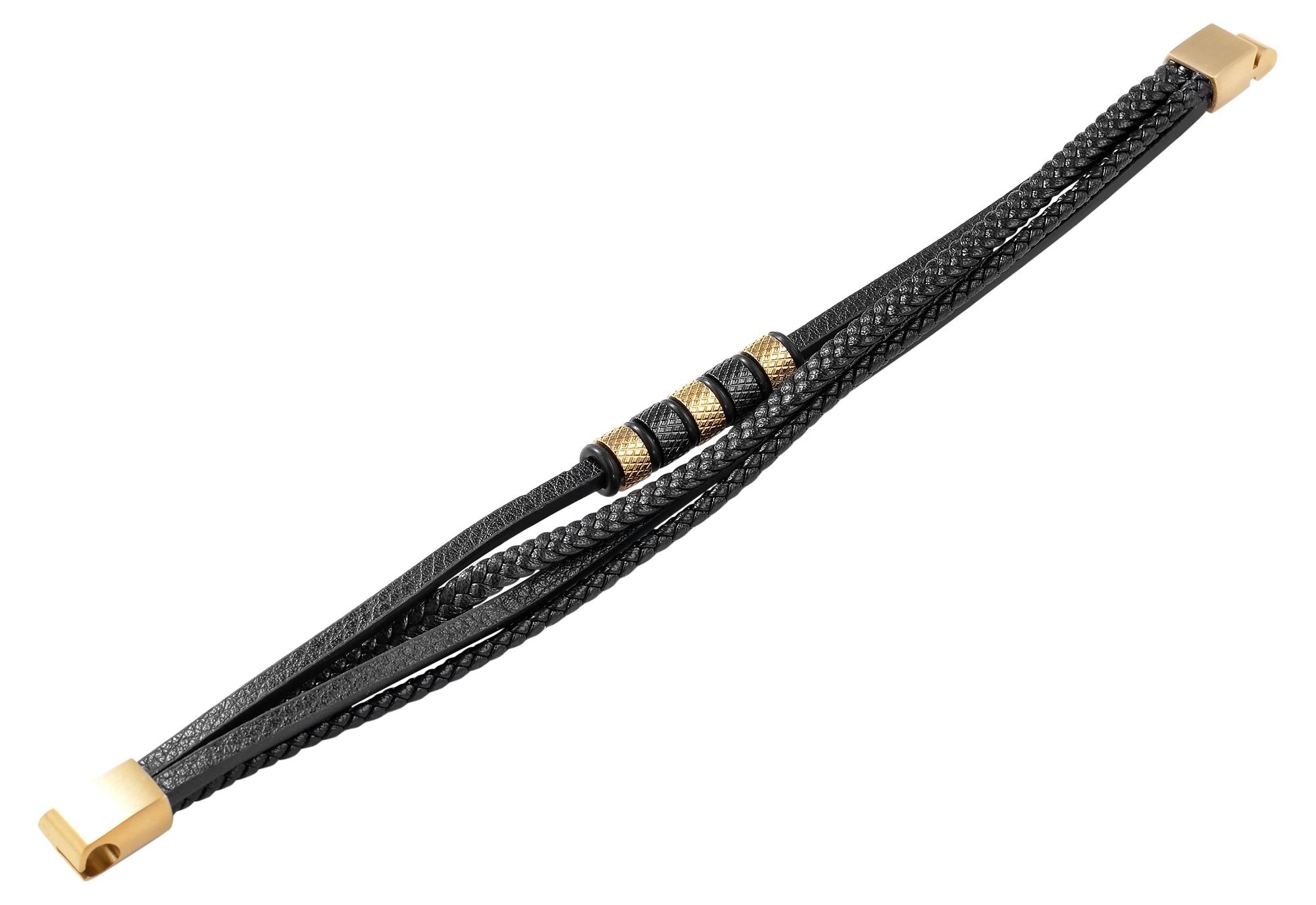 Armband ADELIA´S "Unisex Armband – Lederarmband aus Leder 23 cm", schwarz, Armbänder, Damen, 23cm, Leder, Armband, Ein Geschenk, das Freude macht