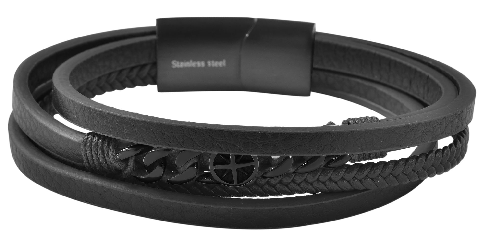 Armband ADELIA´S "Unisex Armband – Lederarmband aus Leder 23 cm", schwarz, Armbänder, Damen, 23cm, Leder, Armband, Eine schöne Geschenkidee für jeden Anlass