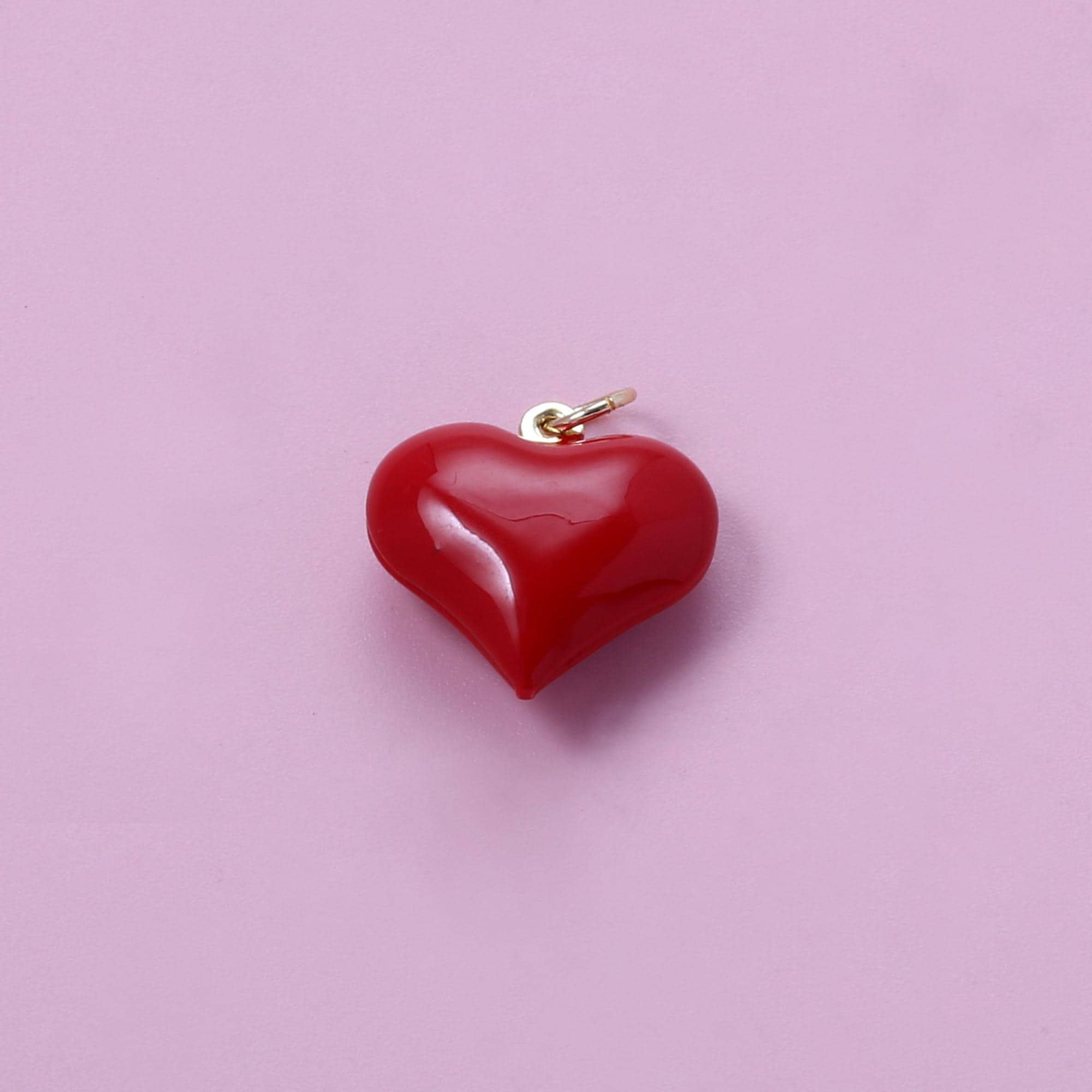 Blase Herz Anhänger, 18K Gold gefüllt Emaille Rot Glatte Blase Liebe Herz Charme, Liebe Charms Armbänder Ohrring Halskette, für DIY Schmuckherstellung