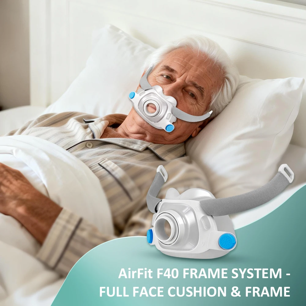 Gesichts-CPAP-Maske & Rahmen Kompatibel mit AirFit F40 Auto CPAP BiPAP Beatmungsgerät Zubehör Schlafhilfe Apnoe Anti-Schnarch-Gerät Image