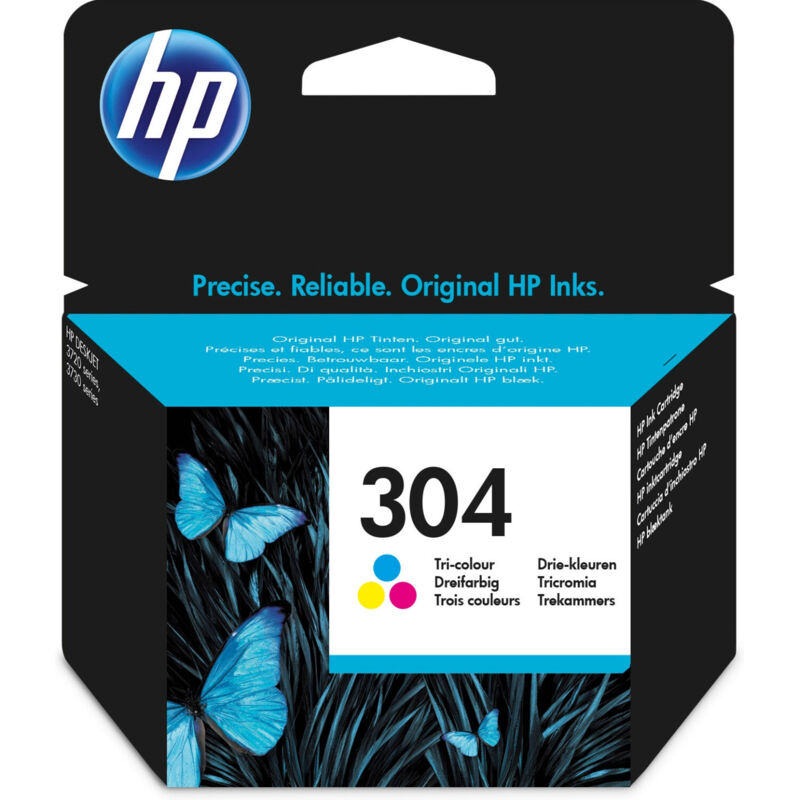 Hp 304 Tri Color Original Ink Cartridge Cartuccia D'Inchiostro 1 Pz Resa Standard Ciano Magenta Giallo