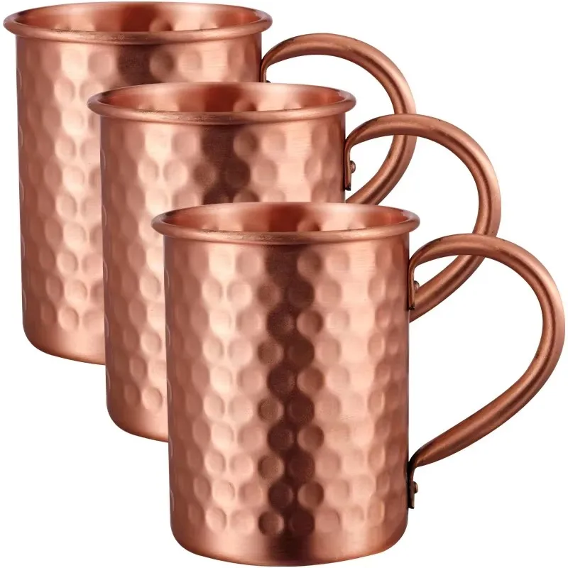 100% Kupfer Moscow Mule Becher 1/2/3/4 Stück Langlebige Kupferfarbene Bierkrüge Kaffeetasse Milchbecher Reiner Kupfer Barbecher Trinkgeschirr Image