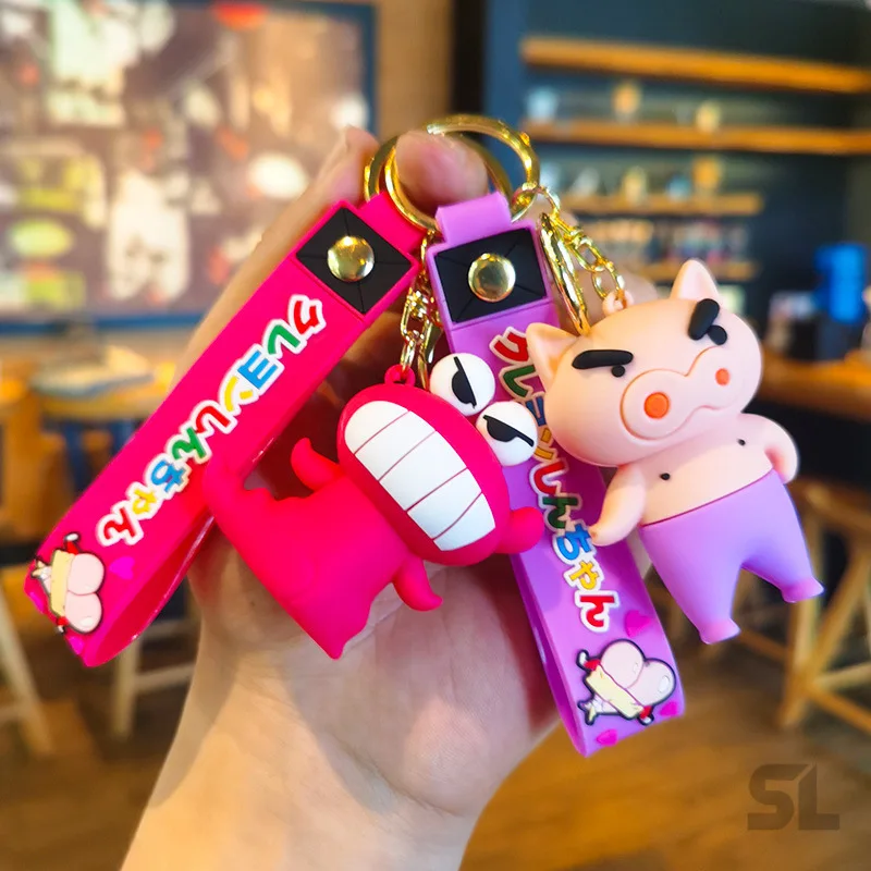 Crayon Shin Chan Anime Figuren Cartoon Schlüsselanhänger Auto Schlüsselanhänger Dekor Rucksack Zubehör Dekoration Schmuck Geschenke für Kinder Image