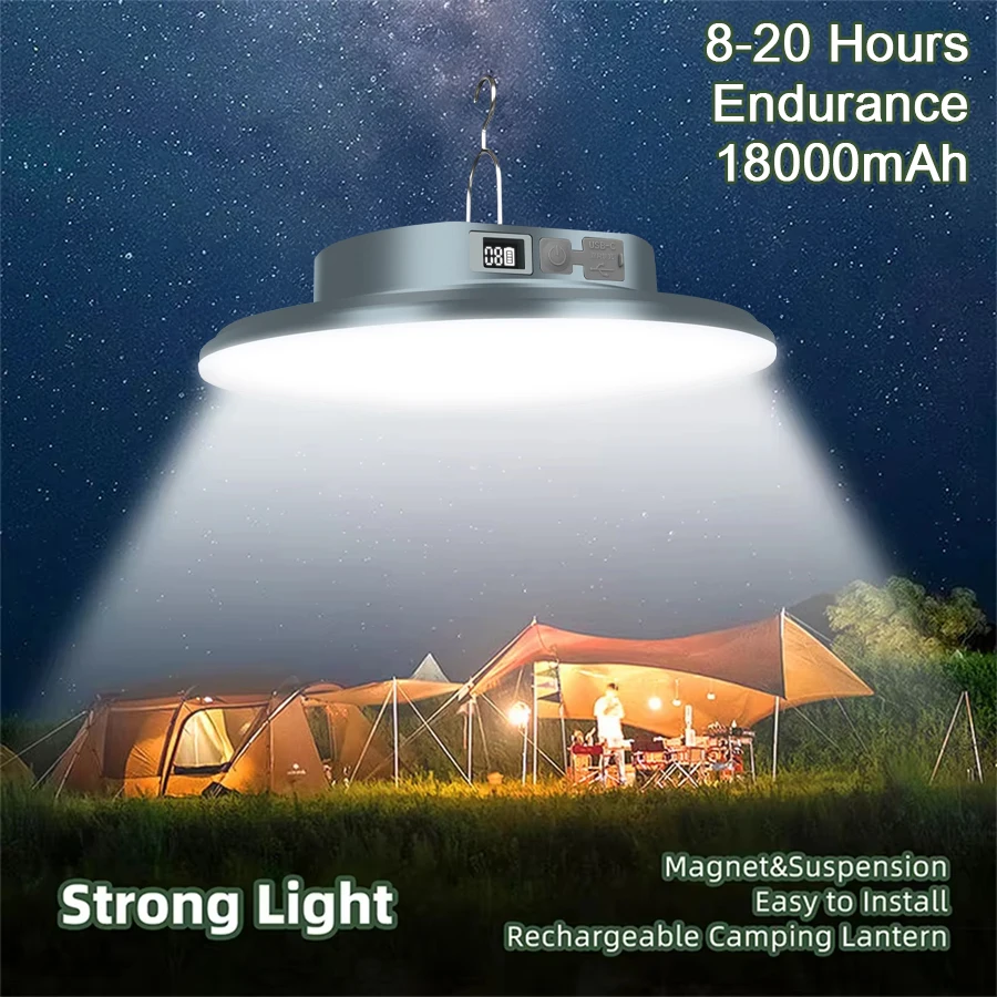 18000 mAh LED Zelt Licht Wiederaufladbare Laterne Tragbare Notfall Nacht Markt Licht Outdoor Camping Lampe Lampe Taschenlampe Hause Image