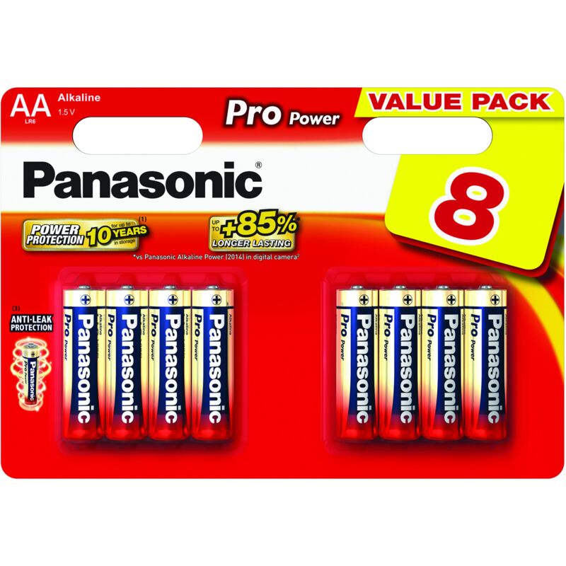 Panasonic - Blister Da 8 Pile Alcaline 1,5v 'pro Power' - Stilo, Aa, Lr6, Mn1500